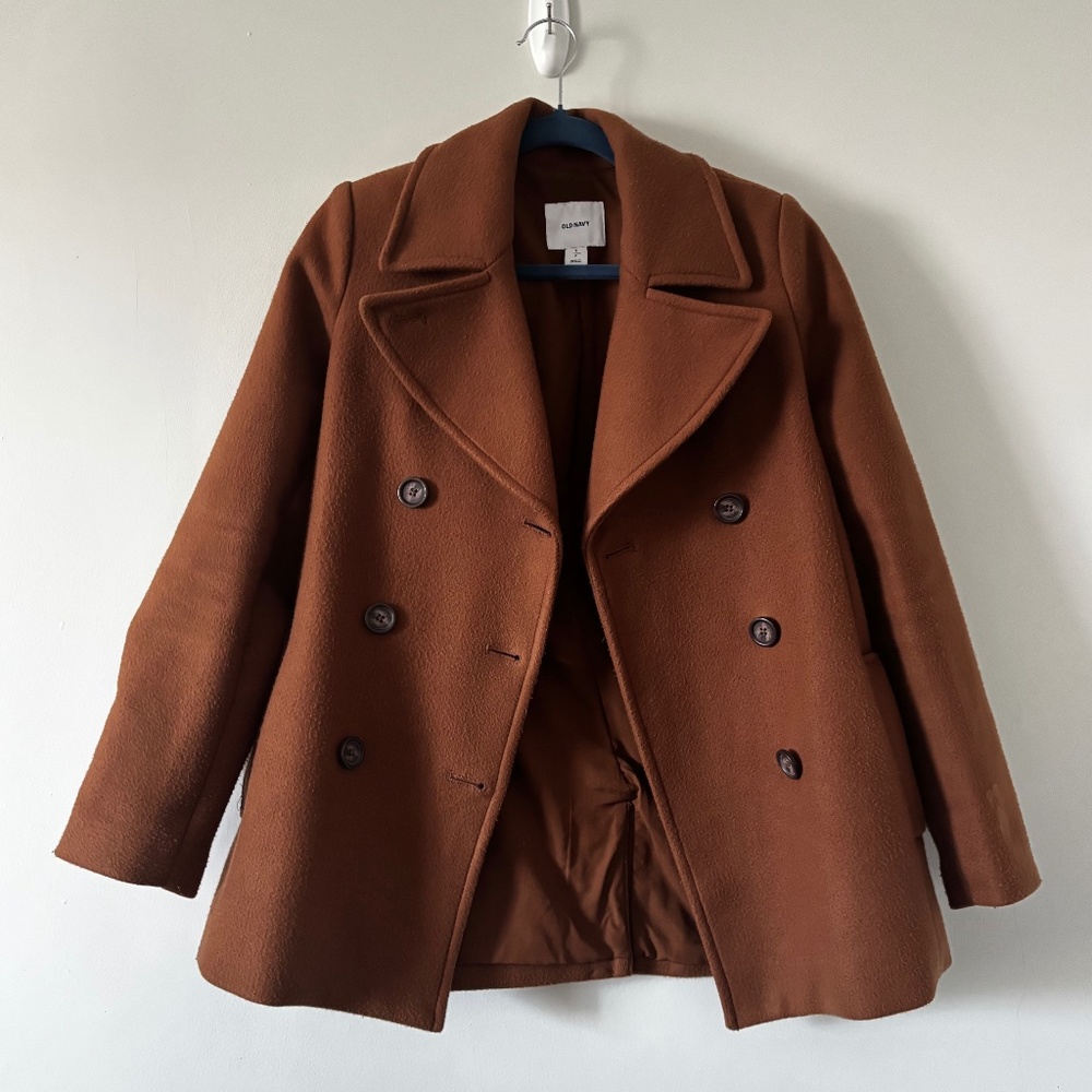 Old Navy Women's Double-Breasted Pea Coat – Tan – Small